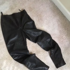 Chanel dark brown leather pants